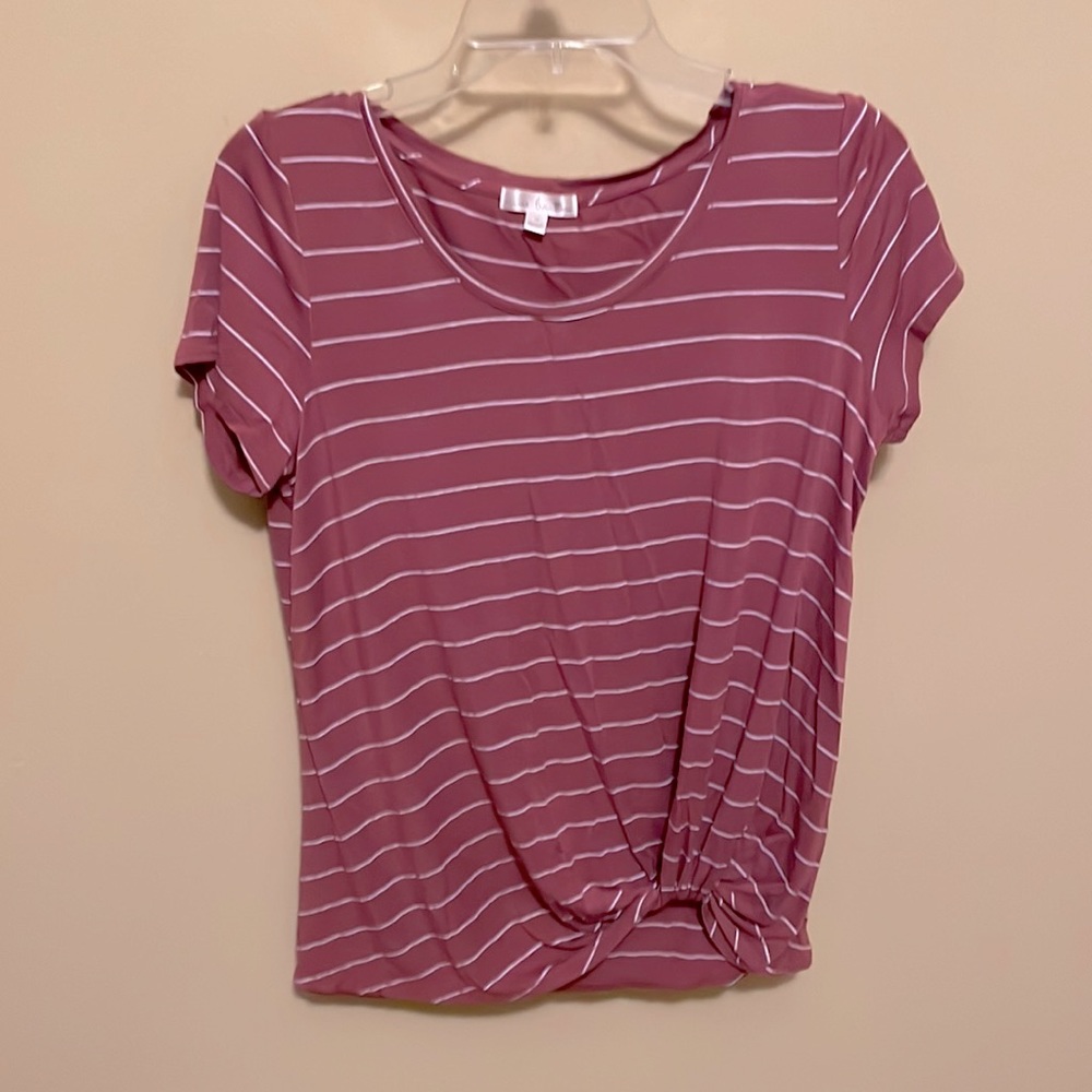 Front tie Striped Tee